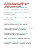 AP Human Geography AMSCO Unit 2 - Population and Migration Q & As &lpar;Verified Answers&rpar; 2026