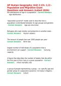 AP Human Geography Unit 2 &lpar;Ch&period; 2&comma;3&rpar; - Population and Migration Exam Questions and Answers &lpar;Latest