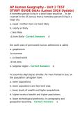 AP Human Geography - Unit 2 TEST STUDY GUIDE Q&As &lpar;Latest 2026 Update&rpar;