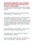 AP Human Geography- Unit 2 chapters 2&3 Test Review Exam Questions and Answers &lpar;Latest