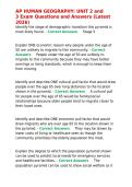 AP HUMAN GEOGRAPHY UNIT 2 and 3 Exam Questions and Answers &lpar;Latest 2026&rpar;&period;