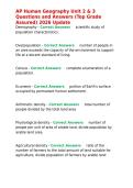 AP Human Geography Unit 2 & 3 Questions and Answers &lpar;Top Grade Assured&rpar; 2026 Update&period;