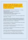 Pathophysiology NSG 533 Exam 1 Actual&NewLine;Questions and Correct Detailed Answers&NewLine;&lpar;Verified Solutions&rpar; &vert; Already Graded A&plus; &vert;&NewLine;Complete Review Pack