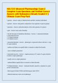 NSG 533 Advanced Pharmacology Exam 2&NewLine;Complete Exam Questions and Verified Correct&NewLine;Answers with Rationales &vert; Already Graded A&plus; &vert;&NewLine;Ultimate Exam Prep Pack