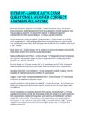 SHRM CP-LAWS & ACTS EXAM QUESTIONS & VERIFIED CORRECT ANSWERS ALL PASSED