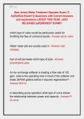 New Jersey Water Treatment Operator Exam &lpar;T&NewLine;4&rpar;&vert;&vert;Verified Exam&excl;&excl;&excl;&vert;&vert; Questions with Correct Answers &NewLine;and explanations LATEST THIS YEAR -JUST &NewLine;RELEASED&period;pdf&vert;&vert;NEWEST EXAM&excl;&excl;&excl; 