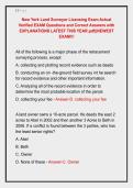 New York Land Surveyor Licensing Exam Actual &NewLine;Verified EXAM Questions and Correct Answers with &NewLine;EXPLANATIONS LATEST THIS YEAR&period;pdf&vert;&vert;NEWEST &NewLine;EXAM&excl;&excl;&excl; 