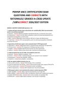 PMHNP ANCC CERTIFICATION EXAM&NewLine;QUESTIONS AND CORRECTS WITH&NewLine;RATIONALES&sol; GRADED A&plus;&sol;2026 UPDATE&NewLine;&sol;100&percnt;CORRECT 2026&sol;2027 EDITION