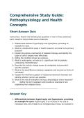 NR 283 Pathophysiology and Health Concepts&colon; Comprehensive Short-Answer Quiz Study Guide 