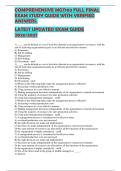 COMPREHENSIVE MGT103 FULL FINAL &NewLine;EXAM STUDY GUIDE WITH VERIFIED &NewLine;ANSWERS&period;&NewLine;LATEST UPDATED EXAM GUIDE &NewLine;2026&sol;2027