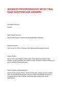 ADVANCED PATHOPHYSIOLOGY NR 507 FINAL EXAM QUESTIONS AND ANSWERS&NewLine;&NewLine;