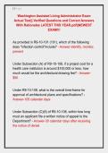 Washington Assisted Living Administrator Exam &NewLine;Actual Test&vert;&vert; Verified Questions and Correct Answers &NewLine;With Rationales LATEST THIS YEAR&period;pdf&vert;&vert;NEWEST &NewLine;EXAM&excl;&excl;&excl;