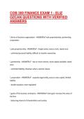 COB 300 FINANCE EXAM 1 - ELIZ OZCAN QUESTIONS WITH VERIFIED ANSWERS