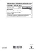 Pearson Edexcel International Advanced Level &lpar;IAL&rpar; Business WBS11&sol;01A January 2026 &lpar;QP&rpar;