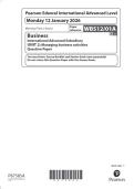 Pearson Edexcel International Advanced Level &lpar;IAL&rpar; Business WBS12&sol;01A January 2026 &lpar;QP&rpar; 