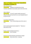 Intro to Podiatry Final Exam Questions & Answers &lpar;Grade A&plus;&rpar;&period;docx&NewLine;&NewLine;