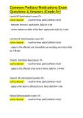 Common Podiatry Medications Exam Questions & Answers &lpar;Grade A&plus;&rpar;&period;docx&NewLine;&NewLine;