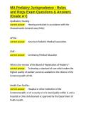 MA Podiatry Jurisprudence Rules and Regs Exam Questions & Answers &lpar;Grade A&plus;&rpar;&period;docx&NewLine;&NewLine;