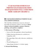 UTAH MASTER ESTHETICIAN &NewLine;WRITTEN EXAM 2026 BANK MOST &NewLine;EXAM QUESTIONS WILL COME FROM &NewLine;HERE &sol;ALREADY GRADED A&plus;