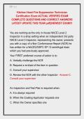 Kitchen Hood Fire Suppression Technician &NewLine;Certification Exam ACTUAL VERIFIED EXAM &NewLine;COMPLETE QUESTIONS AND CORRECT ANSWERS &NewLine;LATEST UPDATE THIS YEAR&period;pdf&vert;&vert;NEWEST EXAM&excl;&excl;&excl; 