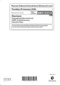 Pearson Edexcel IAL Business All Units &lpar;WBS11&ndash;WBS14&rpar; QP   MS &vert; Complete Exam Pack  Jan 2026