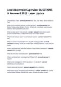 Lead Abatement Supervisor QUESTIONS &NewLine;& AnswerS 2026  Latest Update 