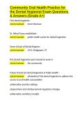 Community Oral Health Practice for the Dental Hygienist Exam Questions & Answers &lpar;Grade A&plus;&rpar;&period;docx&NewLine;&NewLine;