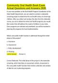 Community Oral Health Book Exam Actual Questions and Answers 2026&period;docx&NewLine;&NewLine;