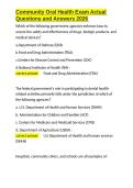 Community Oral Health Exam Actual Questions and Answers 2026&period;docx&NewLine;&NewLine;