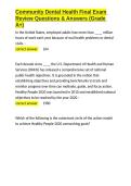 Community Oral Health Ch 11 Exam Questions & Answers &lpar;Grade A&plus;&rpar;&period;docx&NewLine;&NewLine;