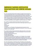 EMERGENCY NURSING CERTIFICATION EXAM QUESTIONS AND VERIFIED ANSWERS 2026&period;pdf&NewLine;&NewLine;&NewLine;&NewLine;
