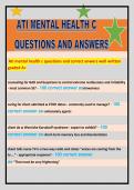 Ati mental health c questions and correct anwers well written &NewLine;graded A&plus;  