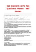 CCC Common Core Pre-Test Actual Exam 2026&sol;2027 Complete Questions and Answers with Detailed Rationales - Pass Guaranteed - A&plus; Graded