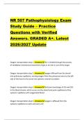 NR 507 Pathophysiology Exam &NewLine;Study Guide &ndash; Practice &NewLine;Questions with Verified &NewLine;Answers&period; GRADED A&plus;&period; Latest &NewLine;2026&sol;2027 Update 