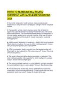 INTRO TO NURSING EXAM REVIEW QUESTIONS WITH ACCURATE SOLUTIONS 2026&period;&NewLine;&NewLine;