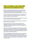 INTRO TO NURSING LATEST EXAM PREP QUESTIONS AND ANSWERS PDF 2026&period;&NewLine;&NewLine;