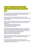 INTRO TO NURSING PRACTICE EXAM QUESTIONS AND DETAILED SOLUTIONS 2026&period;pdf&NewLine;&NewLine;