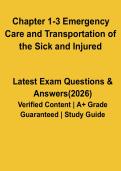 Emergency Care and Transportation of the Sick and Injured Chapters 1&ndash;3 EMT Study Guide & Practice Questions