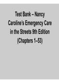 Test Bank Nancy Caroline&rsquo;s Emergency Care in the Streets 9th Edition Chapters 1&ndash;53 Comprehensive Exam Practice Questions Review Material EMS Systems and Prehospital Patient Care 2025&sol; 2026