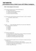 Test Bank for Environmental Science&colon; A Global Concern&comma; 16th Edition by Cunningham &vert; All Chapters 