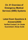 Overview of EMS Systems Chapter 1 EMT Study Guide & Practice Questions 2026 Emergency Care