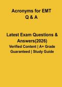 EMT Acronyms & Medical Abbreviations Study Guide 2026 EMT Exam Quick Reference Sheet
