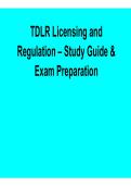 TDLR Licensing and Regulation Study Guide Exam Preparation Comprehensive Review Material Occupational Licensing&comma; Compliance&comma; and Regulatory Standards 2025&sol; 2026