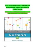 Effective Leadership and Management in Nursing 9th Edition Study Guide &ndash; Eleanor Sullivan &vert; Chapters 1&ndash;27 Complete &vert; Practice Questions with Explanations &vert; Exam Prep