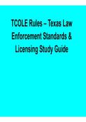 TCOLE Rules Texas Law Enforcement Standards and Licensing Study Guide Comprehensive Exam Review Material Texas Commission on Law Enforcement Regulations and Compliance 2025&sol; 2026