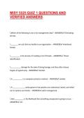 MISY 5325 QUIZ 1 QUESTIONS AND VERIFIED ANSWERS