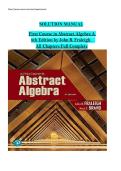 A First Course in Abstract Algebra 8th Edition Fraleigh Solution Manual Step by Step Answers and Complete Exam Preparation Guide