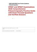 CPSGT and RPSGT Examinations 2026 Comprehensive Polysomnography Practice Guide with Exam-Focused Questions and Verified Answers
