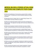 MEDICAL BILLING & CODING ACTUAL EXAM&NewLine;QUESTIONS AND COMPLETE STUDY GUIDE&NewLine;2026&NewLine;