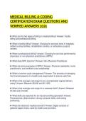 MEDICAL BILLING & CODING&NewLine;CERTIFICATION EXAM QUESTIONS AND&NewLine;VERIFIED ANSWERS 2026